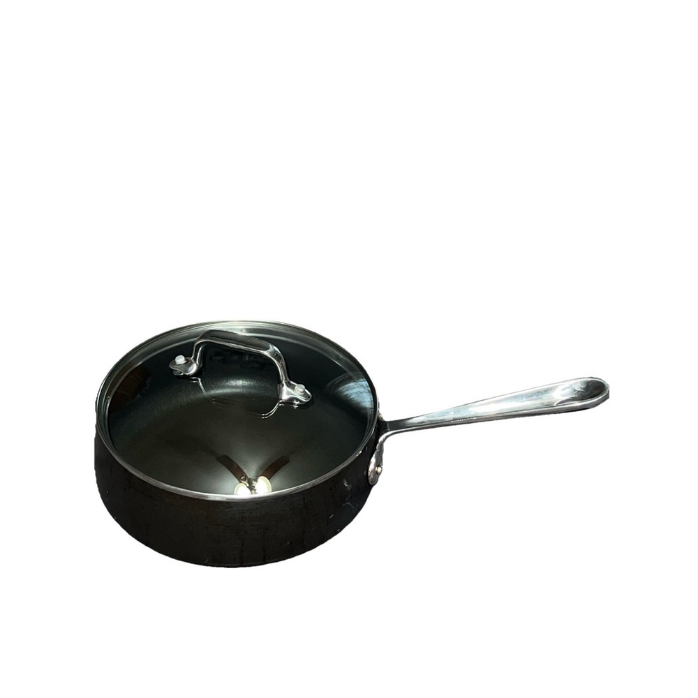 All-Clad HA1‎ Hard Anodized Nonstick 2.5QT Sauce Pan Pot With Lid Coated Black